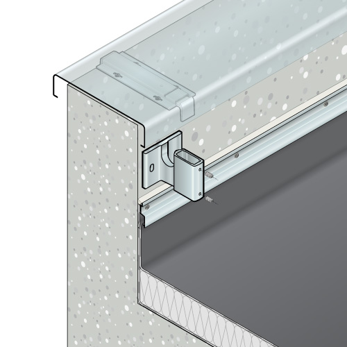 garde-corps de sécurité en aluminium Barrial sabot évidé pour fixation à l'anglaise avec couvertine