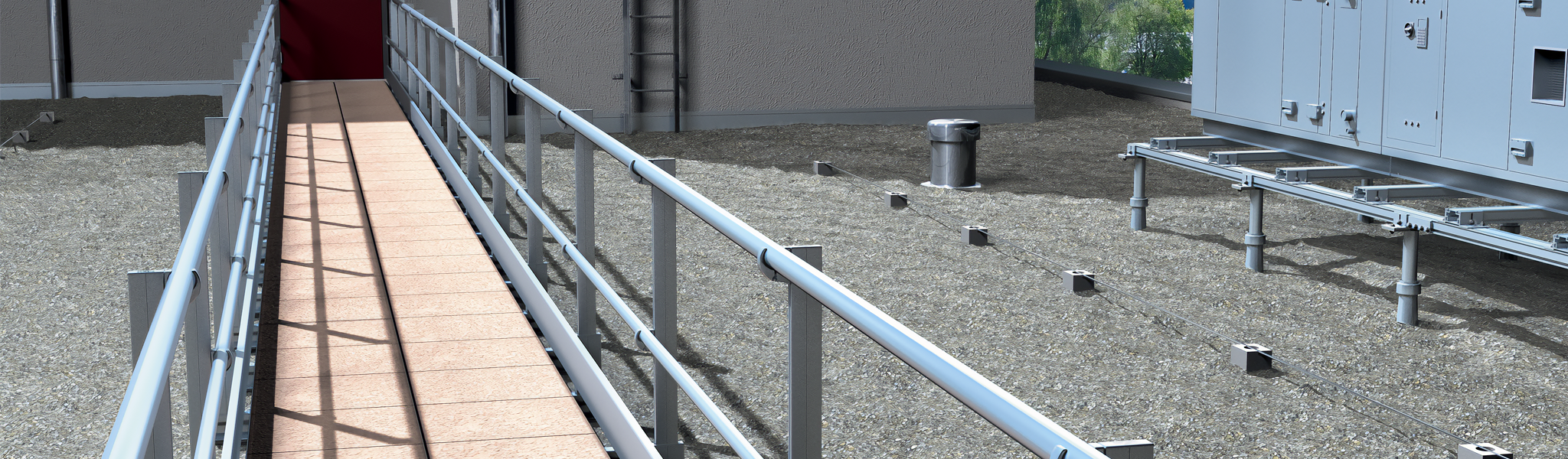 Korridor : Chemin de circulation et d'évacuation en toiture-terrasse