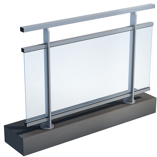 garde-corps aluminium Lotentic vision, verre clair ou translucide