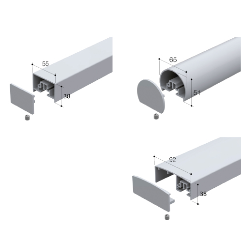 garde-corps aluminium Panorama barreaudé main courante rectangulaire